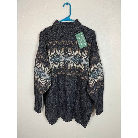 British Wool by Esk Valley Other - NEW British Wool by Esk Valley Men’s Large Navy Nordic Sweater